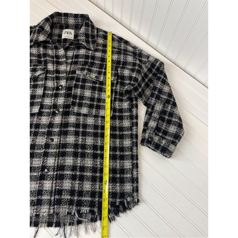 Zara Monochrome Checkered Utility Jacket Size M - Picture 5 of 6